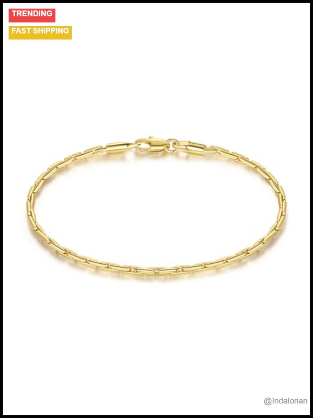 14K Gold Plated Link Chain Bracelet for Women Men